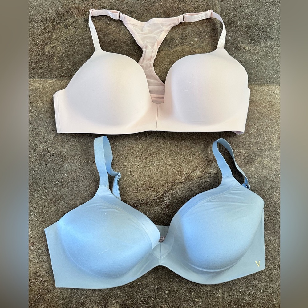 Victoria's Secret Pink and Blue T-Shirt/Demi Bras